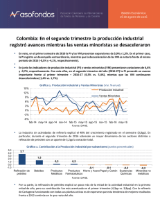 Colombia: En el segundo trimestre la producción
