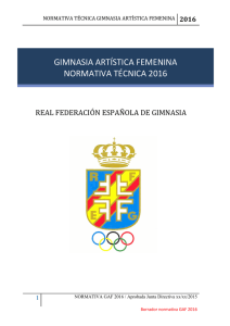 gimnasia artística femenina normativa técnica 2016