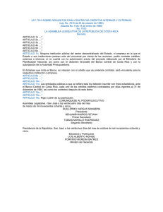 ley 7010 sobre requisitos para contratar créditos internos y externos