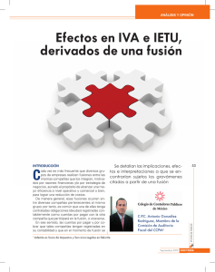 Efectos en IVA e IETU, derivados de una fusión