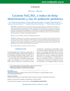Cociente PaO2/FiO2 o índice de Kirby