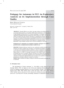 Pedagogy for Autonomy in FLT: An Exploratory Analysis on its