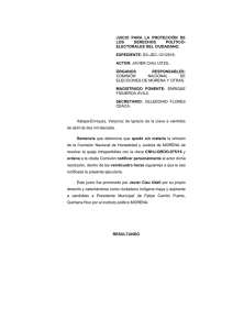 sx-jdc-131/2016. actor - Tribunal Electoral del Poder Judicial de la