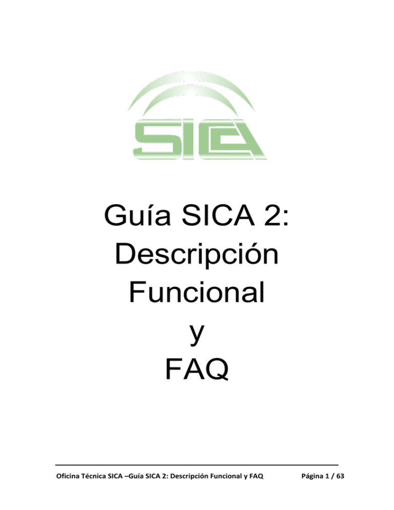 Guía SICA Descripción Funcional y FAQ