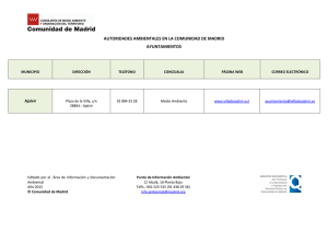 Autoridades Ambientales de Ayuntamientos de la Comunidad de