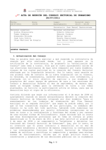 ¿?ª ACTA DE REUNIÓN DEL CONSEJO SECTORIAL DE