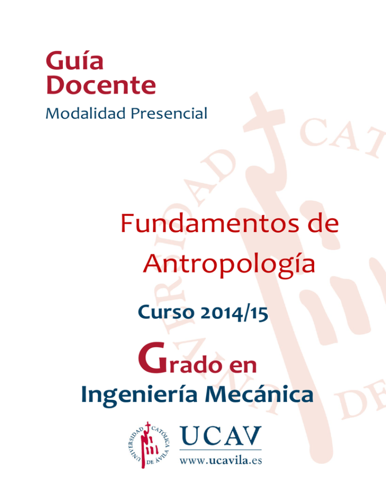 Fundamentos De Antropología - Universidad Católica De Ávila