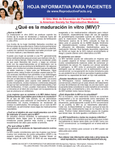 ¿Qué es la maduración in vitro (MIV)?