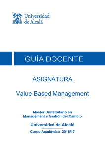 ASIGNATURA Value Based Management