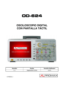 Osciloscopio digital de 200 MHz con pantalla táctil - OD-624