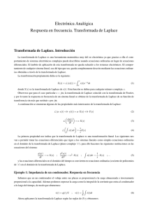 Electrónica Analógica Respuesta en frecuencia. Transformada de