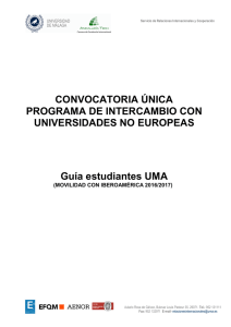 CONVOCATORIA ÚNICA PROGRAMA DE INTERCAMBIO CON