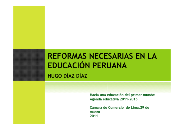 Reformas Necesarias En La EducaciÓn Peruana 2780