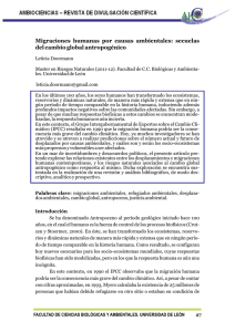 Migraciones humanas por causas ambientales: secuelas del