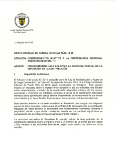 Carta Circular de Rentas Internas Núm. 13-05