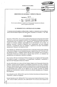 Decreto 465 de 17 de marzo de 2016