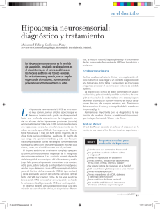 Hipoacusia neurosensorial: diagnóstico y tratamiento