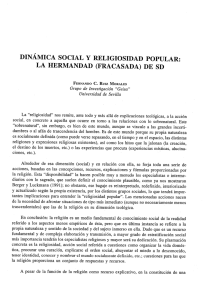 dinámica social y religiosidad popular: la hermandad (fracasada)