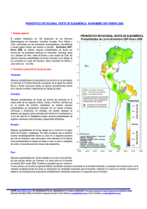 PRONÓSTICO ESTACIONAL OESTE DE SUDAMÉRICA