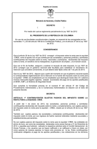 Proyecto decreto reglamentario CREE 2013