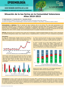Situación de la tos ferina en la Comunidad Valenciana Años 2010