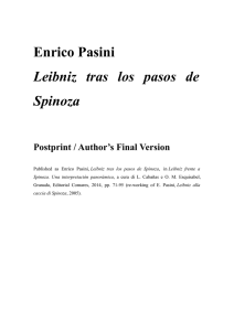 Enrico Pasini Leibniz tras los pasos de Spinoza
