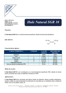 Hule Natural SGR 10 - Suministro de Especialidades, SA de CV