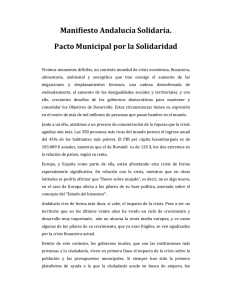 Manifiesto Andalucía Solidaria. Pacto Municipal por la Solidaridad