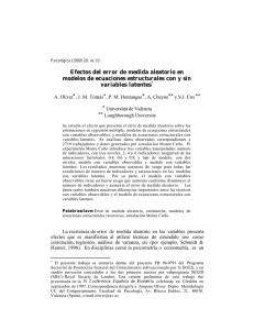 Efectos del error de medida aleatorio en modelos de ecuaciones