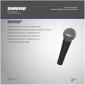 Shure SM58 Microphone User Guide English, French,German