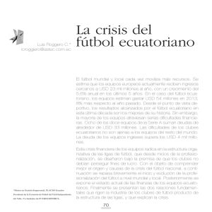 La crisis del fútbol ecuatoriano - Universidad San Francisco de Quito