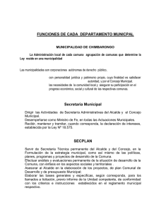 FUNCIONES DE CADA DEPARTAMENTO MUNICPAL Secretaría