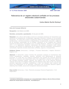 Relevancia de un registro electoral confiable en los procesos