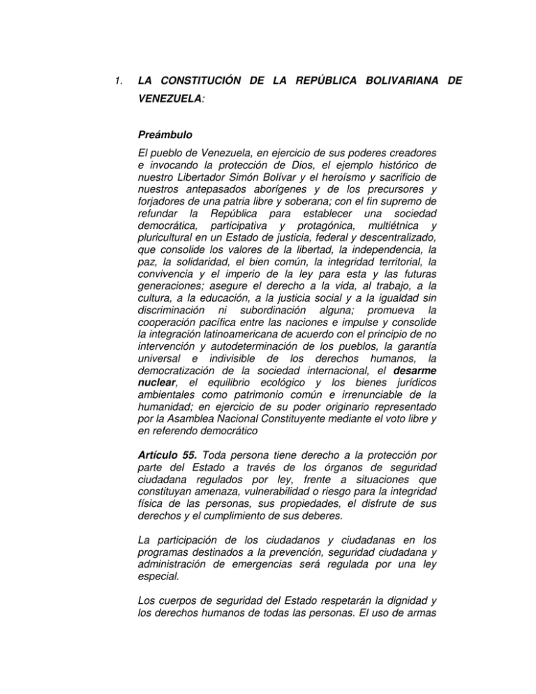 1. LA CONSTITUCIÓN DE LA REPÚBLICA BOLIVARIANA DE