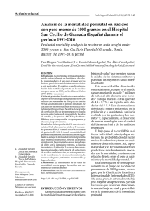 Análisis de la mortalidad perinatal en nacidos con peso menor de