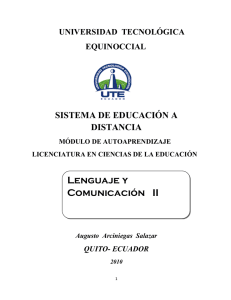 Lenguaje y Comunicación II - Universidad Tecnológica Equinoccial