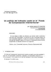 Un análisis del indicador usado en el "Fondo de Compensación