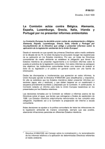 La Comisión actúa contra Bélgica. Alemania, España, Luxemburgo
