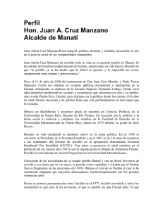 Perfil Hon. Juan A. Cruz Manzano Alcalde de Manatí
