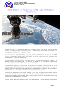 Rusia lanza nueva nave Soyuz rumbo a Estación Espacial