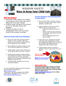 WINDOW SAFETY Ways to Keep Your Child Safe