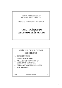 TEMA: ANÁLISIS DE CIRCUITOS ELÉCTRICOS