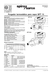 Purgador termostático para vapor BPT 13