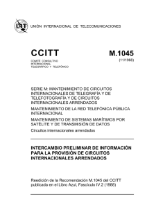 CCITT Rec. M.1045 (11/1988) – INTERCAMBIO PRELIMINAR
