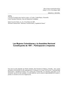 Las Mujeres Colombianas y la Asamblea Nacional Constituyente de