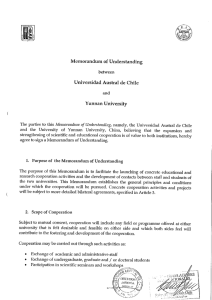 Memorandum of Understanding - Universidad Austral de Chile