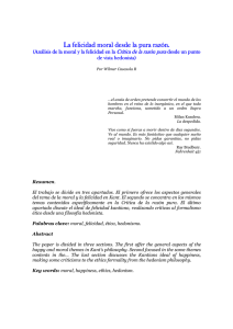 La felicidad moral desde la pura razón