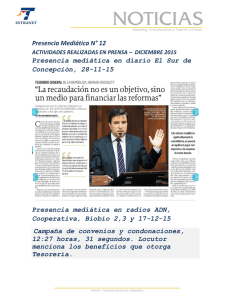 Presencia Mediática N° 12 Presencia mediática en diario El Sur de