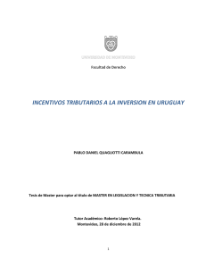 incentivos tributarios a la inversion en uruguay
