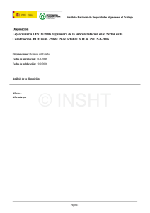 LEY 32/2006 reguladora de la subcontratación en el Sector de la